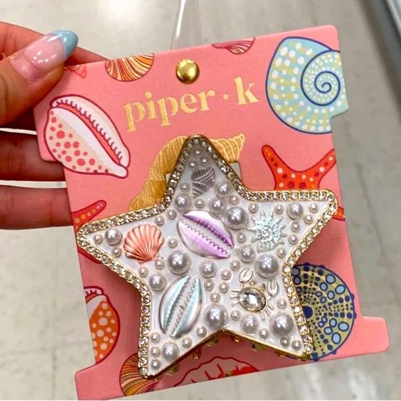 NWT ⚜️🤍⚜️ Piper K Gorgeous Starfish Hair Clip with Seashells and Pearls - Picture 3 of 15